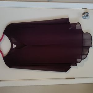 Merona plus size XXL purple chiffon-like blouse, sheer, gauzy.